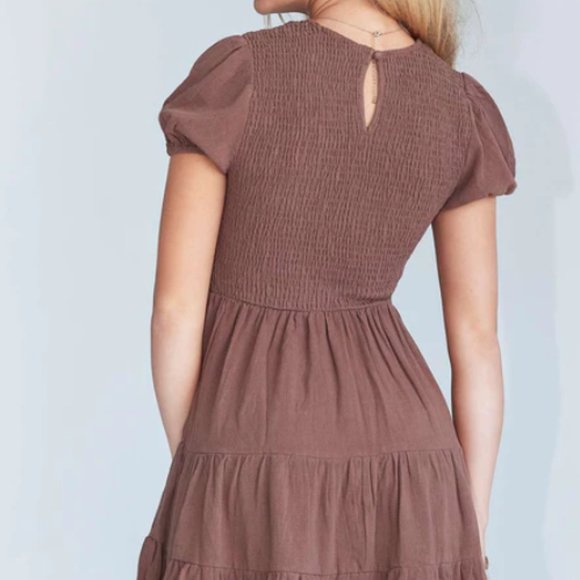 Princess Polly BEACHSIDE MINI DRESS BROWN - Picture 2 of 2